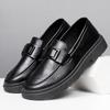 Кожаная обувь новый модный тренд универсальная обувь-лоферы мужская повседневная кожаная обувь однотонная водонепроницаемая легкая износостойкая мужская обувь