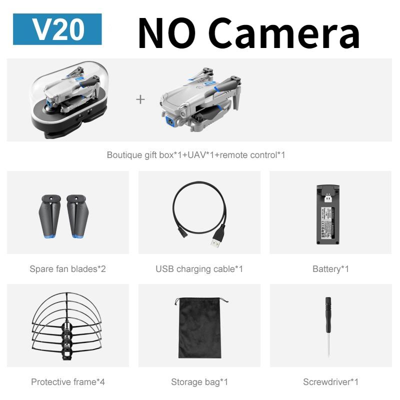 New Mini Drone V20 6K HD Camera RC Helicopter Quadrocopter One-Key Return FPV Follow Me Foldable Quadcopter Boy's Toys Gift
