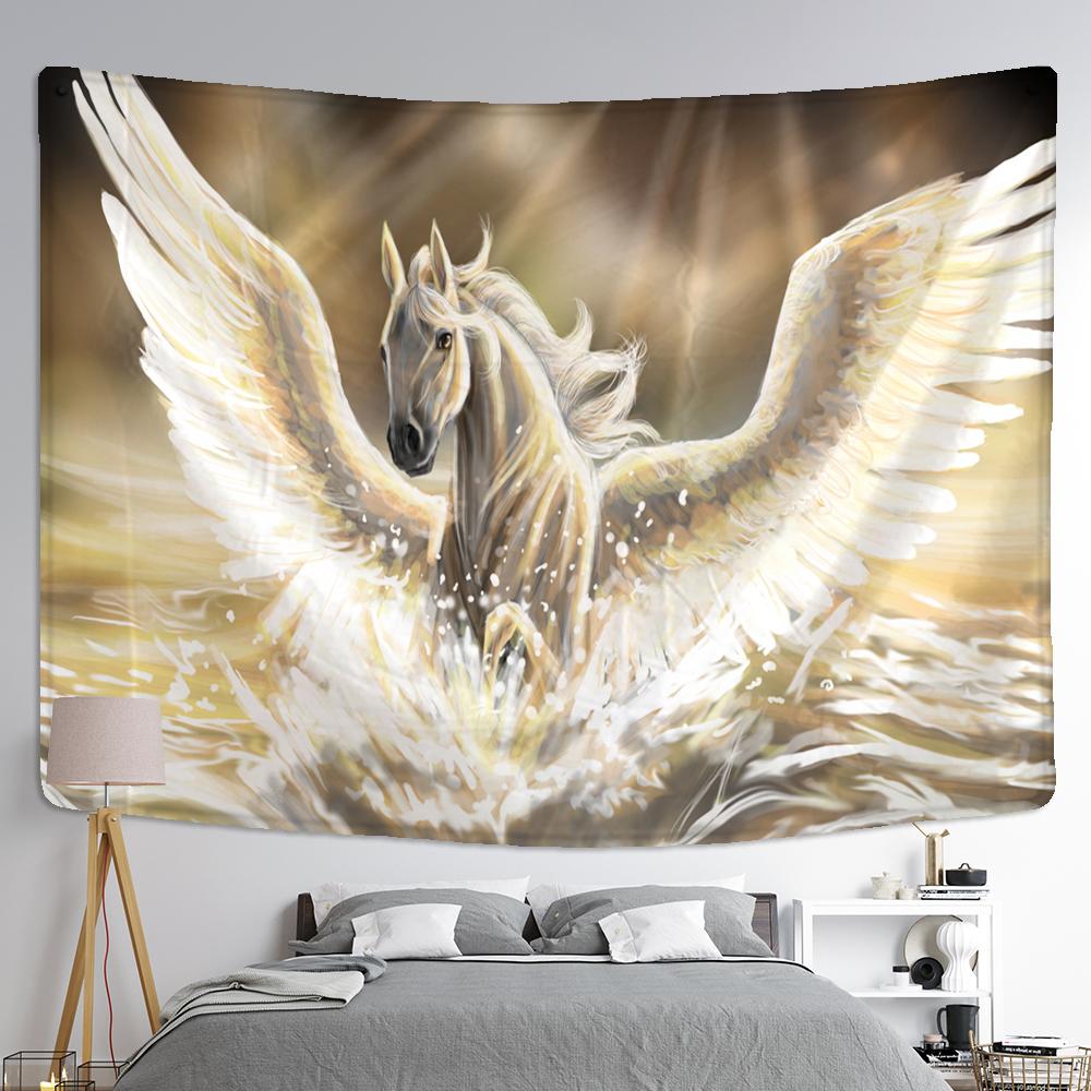 Tianma Гобелен Настенный Красочный Единорог Магия Простой Стиль Древний Миф Богемный Декор Гостиной