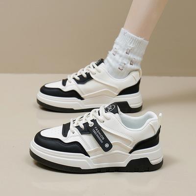 Женские модные кроссовки на плоской подошве, уличные кроссовки без шнуровки из искусственной кожи на платформе, легкие повседневные прогулочные туфли для женщин, спортивные кроссовки для спортзала на шнуровке