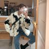 Черный пальто из меха норки коровья белая меховая шуба повседневная куртка новая мода молодая