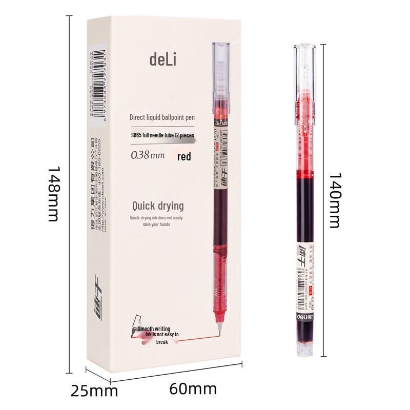 Deli 0.38mm Quick-Drying Needle Tip Gel Pen Set