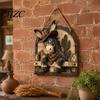 Distressed Wood Art for Entryway Western Cowboy Donkey Wooden Hanging Sign, Rustic Farmhouse Wall Decor with Strong Board Decoration Rope, Country