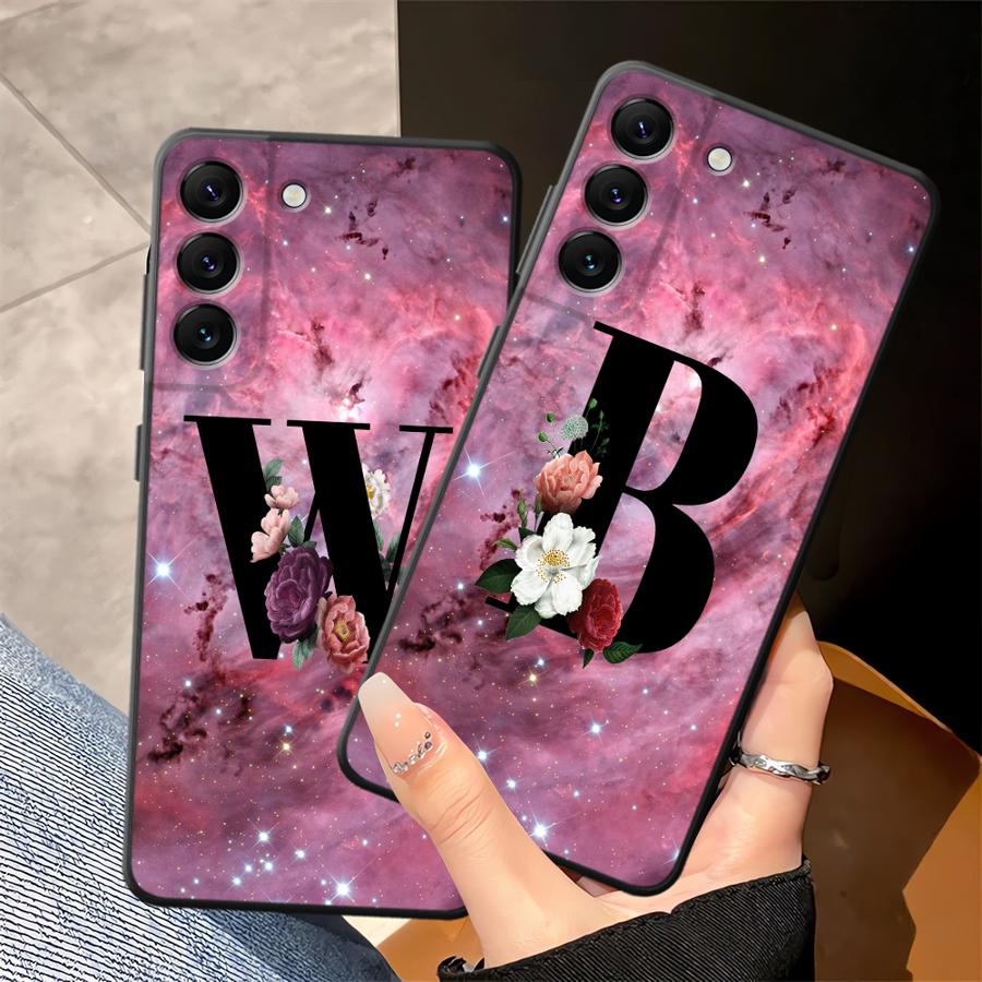 Персонализированный чехол-буквы для Samsung Galaxy A23 A73 A51 A55 A37 A06 A25 A16 A57 A15 A53 A17 A05 A52 A36 Чехол для телефона A12 A70 A13