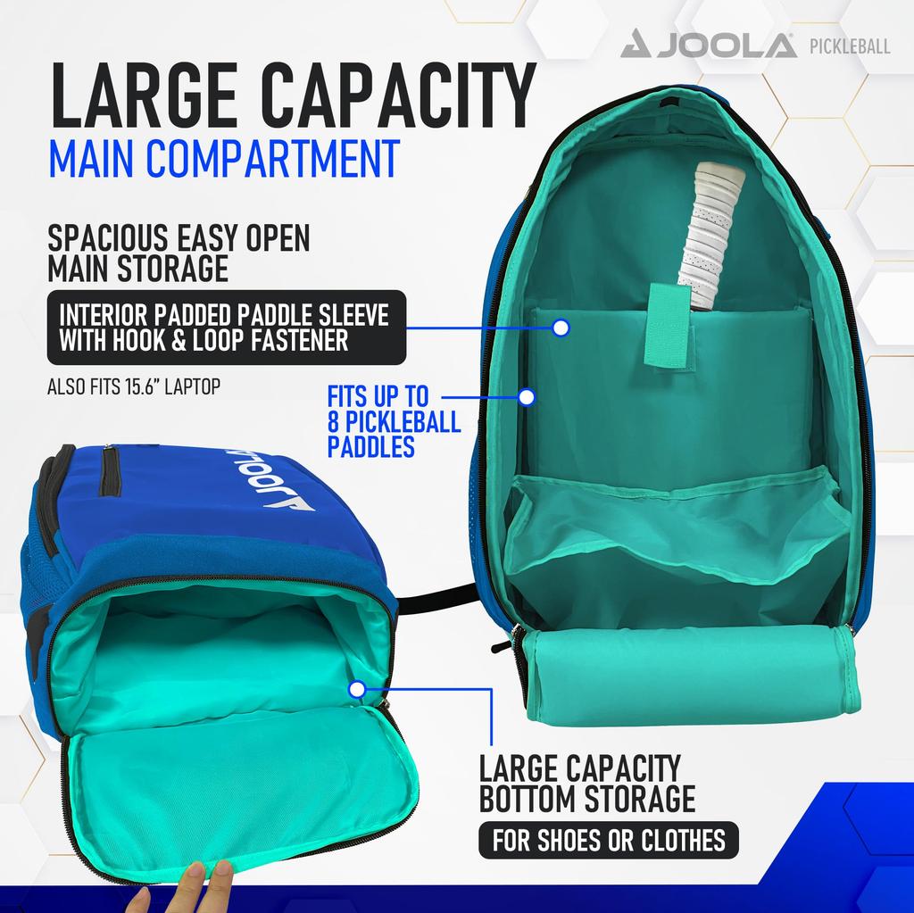 JOOLA Table Tennis Backpack, Multifunctional, for Expeditions, Training Camps, Club Activities, and Travel, Vision II Blue (012) TGRSA001
