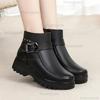 Fashion Women's Ankel Boots Fashion High Top Leather Casual Boots Winter Plush Warm Cotton Shoes for Women Non Slip Platform Snow Botas