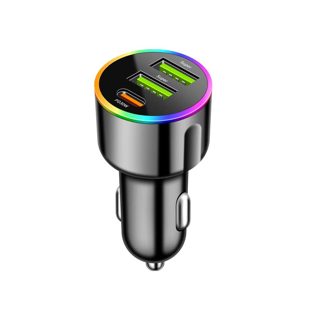 USB Type C Car Charger Adapter Fast Charging PD 30W Fast Charger 60W for iPhone 13 12 Xiaomi, Huawei, Samsung Car PhONE Charger