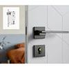 1 set of indoor silent door lock aluminum alloy Nordic minimalist bedroom split wooden door handle lock with key included