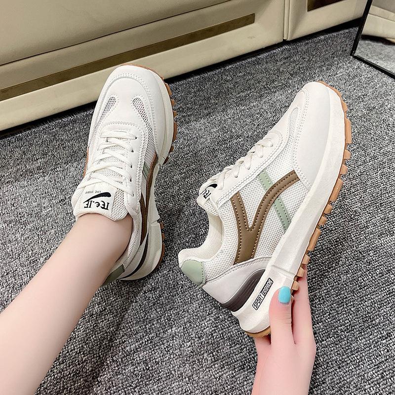 Мода 2024 Лето Новые Женские Модные Сетчатые Повседневные Кроссовки Дышащие Кроссовки на Плоской Подошве с Амортизацией Женская Повседневная Обувь