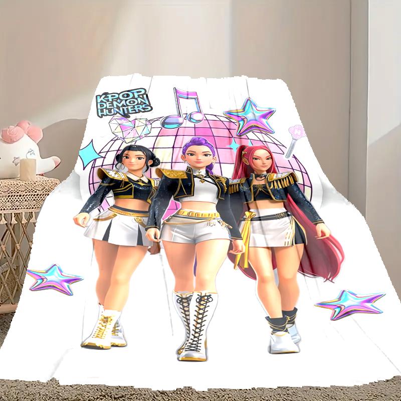1pc Kpop Demon Hunters Blanket, Cozy Printed Throw Blanket, A Heartfelt Gift for Your Family and Friends