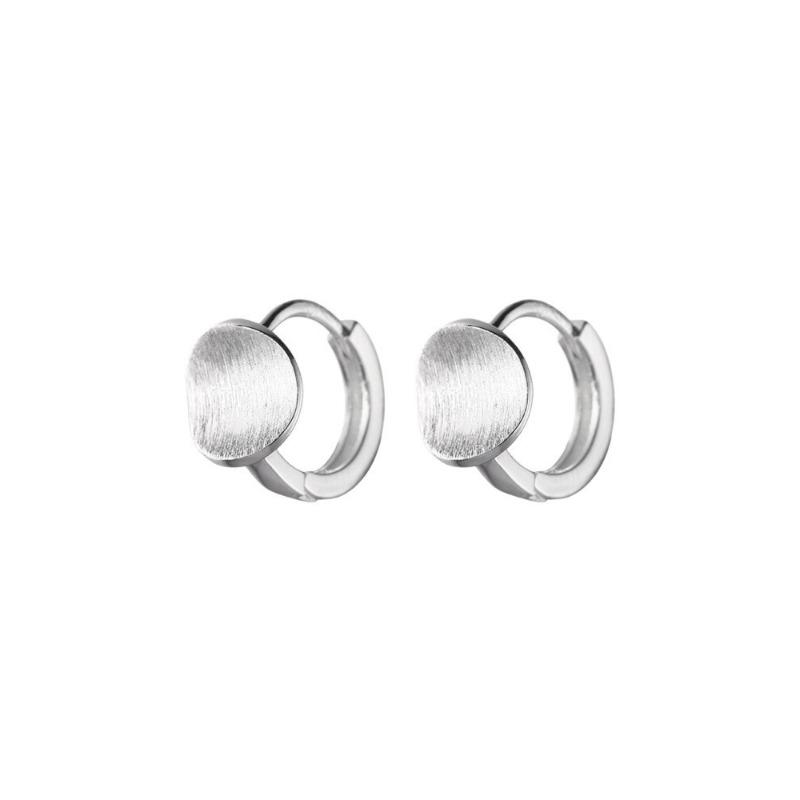 Серьги из стерлингового серебра S925, новые, Южная Корея, простые и стильные, индивидуальные, матовые, изогнутые, овальные серьги для женщин