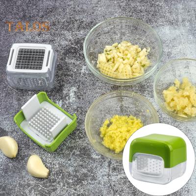 Пресс для чеснока Инструмент для измельчения кубиков Лезвия из нержавеющей стали без BPA Нарезают ломтики чеснока Имбирь Легко чистится Магазин Прочный кухонный гаджет