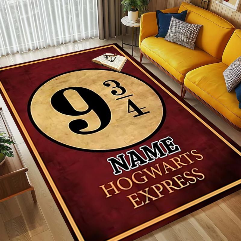 Custom Name Wolf Living Room Non-Slip Area Rug Soft Carpet for Bedroom Kids Playroom Sofa Office Home Decor Doormat