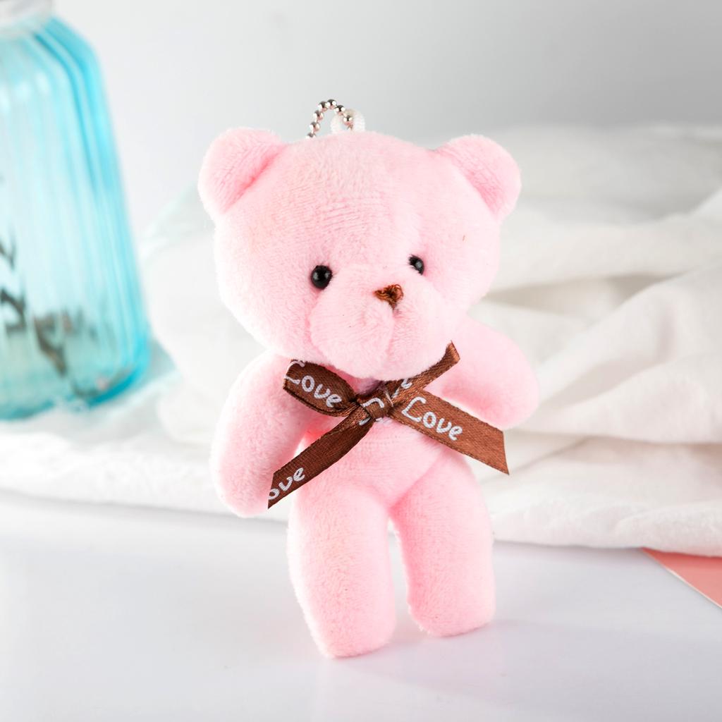 12cm Teddy Bear Doll Cute Animal Bear Plush Toy For Girl Kawaii Mini Stuffed Doll Keychain Bag Pendent Children Party Small Gift