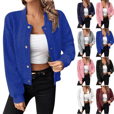 Женские повседневные куртки с длинным рукавом и воротником-стойкой спереди, верхняя одежда, пальто