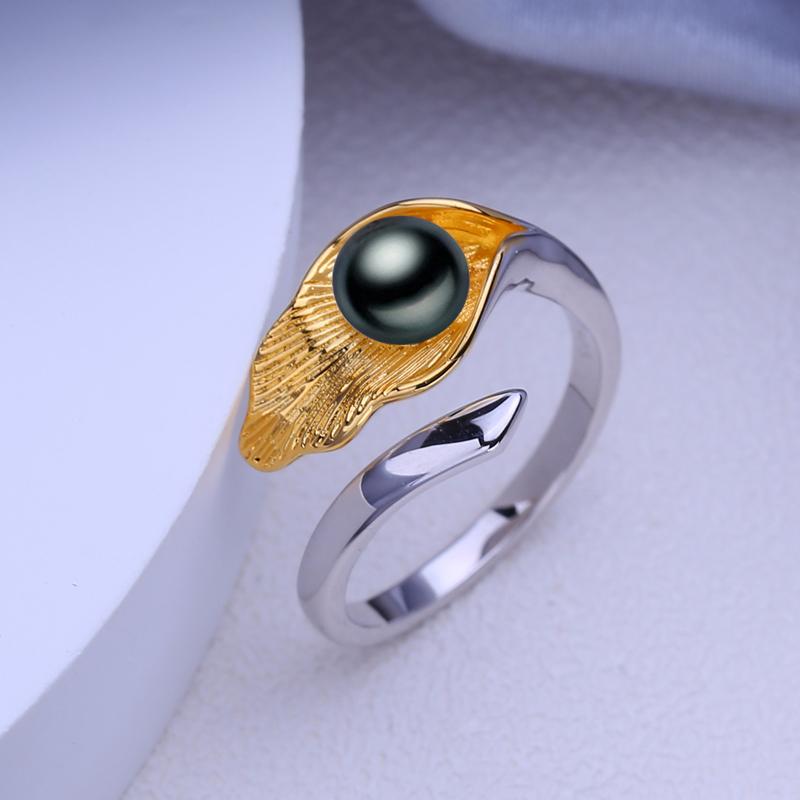 Кольца FEEYOO с натуральным пресноводным жемчугом для женщин и девочек, классическое регулируемое кольцо золотого цвета, вечерние украшения