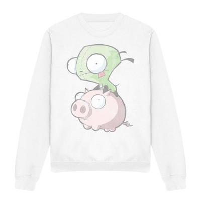 Invader Zim Унисекс Взрослый Свитшот с Гиром и Свиньей