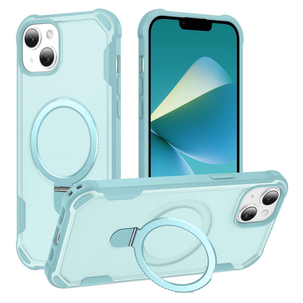 For iPhone 13 Case Compatible with MagSafe Kickstand TPU+PC Shockproof Phone Back Cover