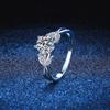 925 Sterling Silver Moissanite Ring - 1 Carat D Color, European & American Style Blooming Flower Design for Women
