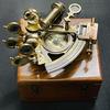 Royal Handicraft Compass With Sextant Engraved Compass Nautical Sextant  Brass Solid Working