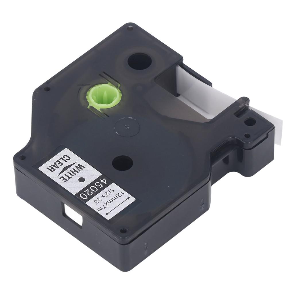 Label Maker Tape 12mm 23ft Long Waterproof Oil Resistant Even Ink Long Lasting Labeler Tape for