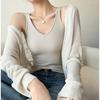 Вязаный жилет-комбинезон с V-образным вырезом для женщин, который можно носить под костюмом весной, осенью и летом, сексуальные красотки, облегающий топ