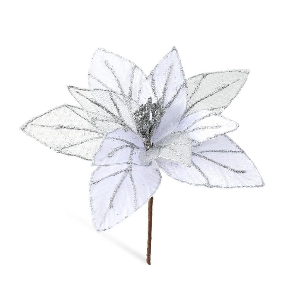 New 15CM Artificial Poinsettia Flower Glitter Sparkling Christmas Glitter Flower Sequins Sequins Flower Wedding Decoration