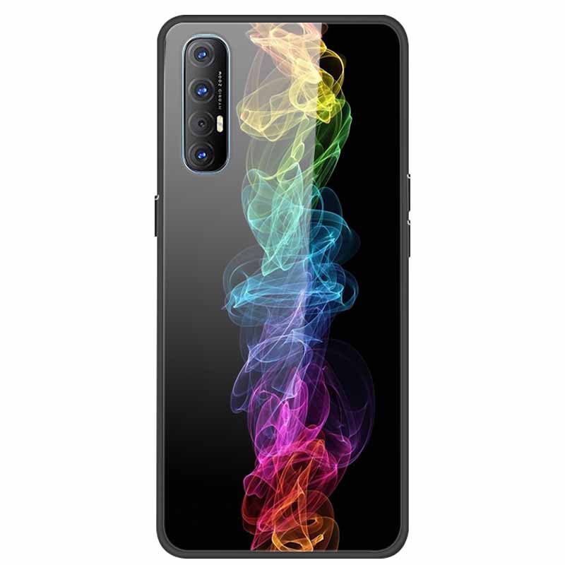 Glass Case For Oppo Reno 3 Pro 5G Case Soft Bumper Hard Tempered Glass Back Cover For Oppo Reno3 Pro 2019 Phone Case Funda Bag