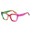 Reading Blue Light Filter Glasses Elegant Green Leopard Women'S Eyeglasses Presbyopia Magnifier Eyewear Square Thick Frames