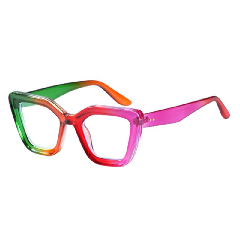 Reading Blue Light Filter Glasses Elegant Green Leopard Women'S Eyeglasses Presbyopia Magnifier Eyewear Square Thick Frames