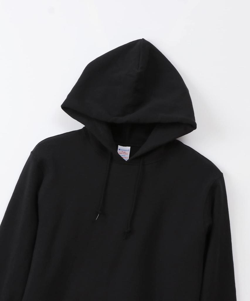 Champion Logo Pullover Made in the 9 Size M to Japanese size One-Point Sweatshirt, USA, oz, C5-P101, Men's, Black, (equivalent M)