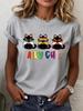 ilstile Ally Cat LGBTQ Pride 2026 Women TShirt Funny Black Cat Rainbow Graphic Tee Casual Short Sleeve Summer Top