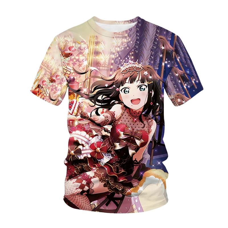 Японский аниме Love Live Tees 3D Print Футболка Косплей мужчины Большие футболки Уличная одежда Футболки Harajuku Y2k Женская одежда