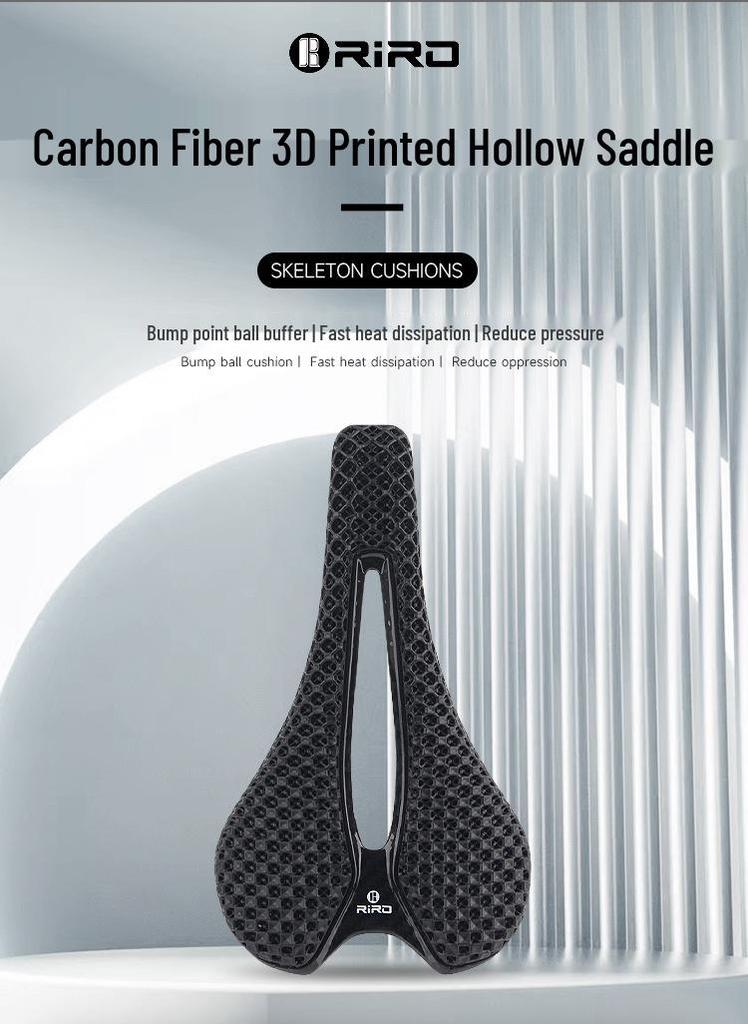 RIRO Carbon Fiber 3D Printed Breathable Road & Mountain Bike Saddle