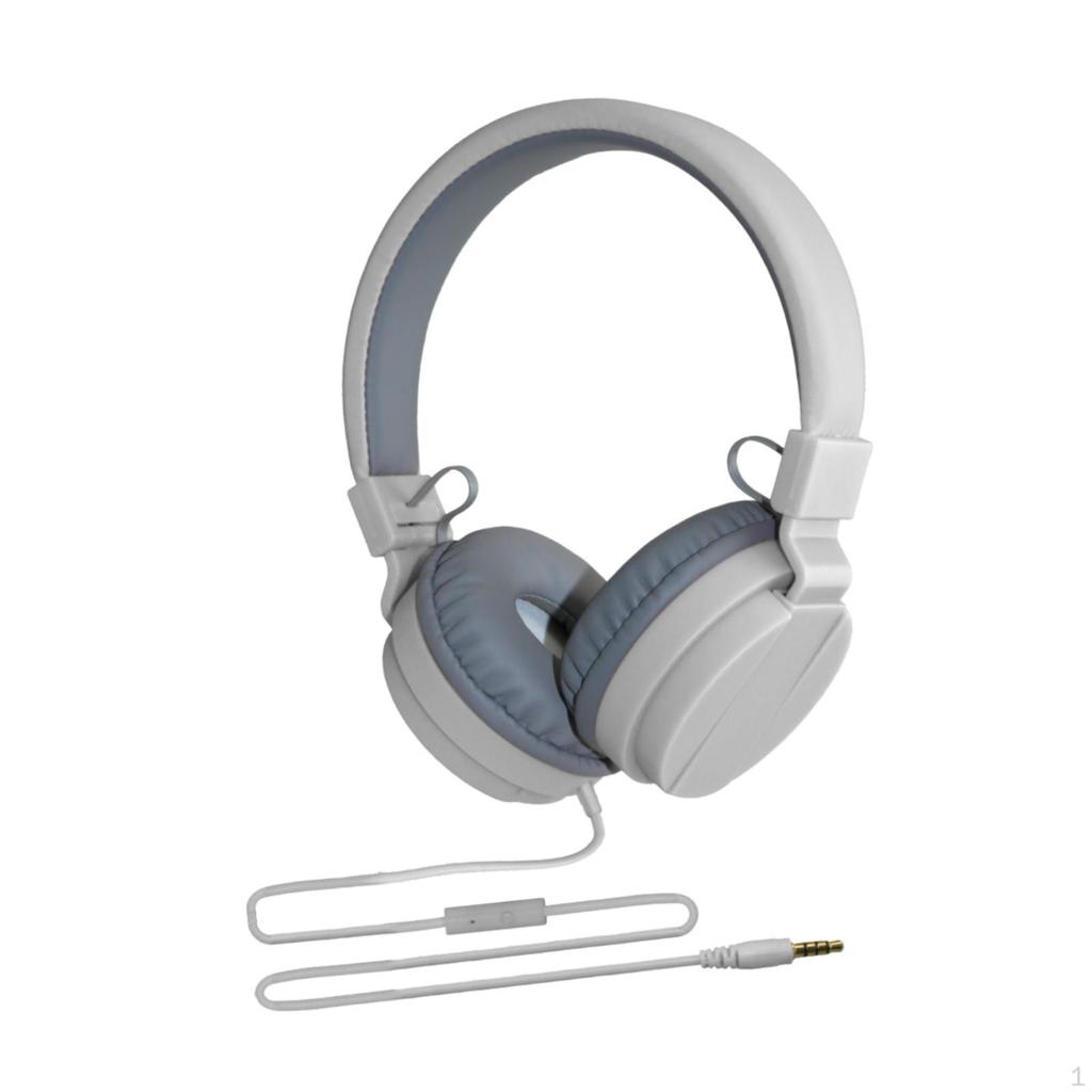 Over Ear Headphone Wired Headset Comfortable Office Lightweight with Microphone Students Adjustable