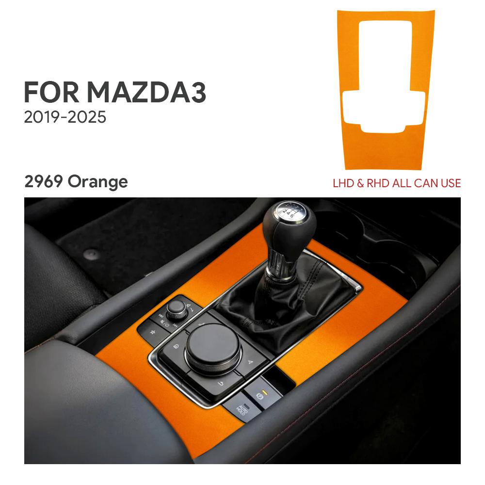 BDN1 For Mazda 3 Axela 2019 2020 2021 2022 2023 2024 2025 Central Console Gear Shift Panel Top Suede Sticker Car Interior Trim