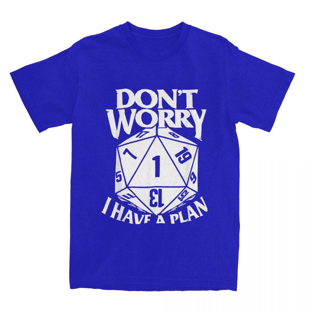 Dungeon Dragon Dice Don't Worry I Have A Plan T Shirt Accessories for Men Cotton Dnd Game Dm D20 Tee Shirt Clothing Gift Idea