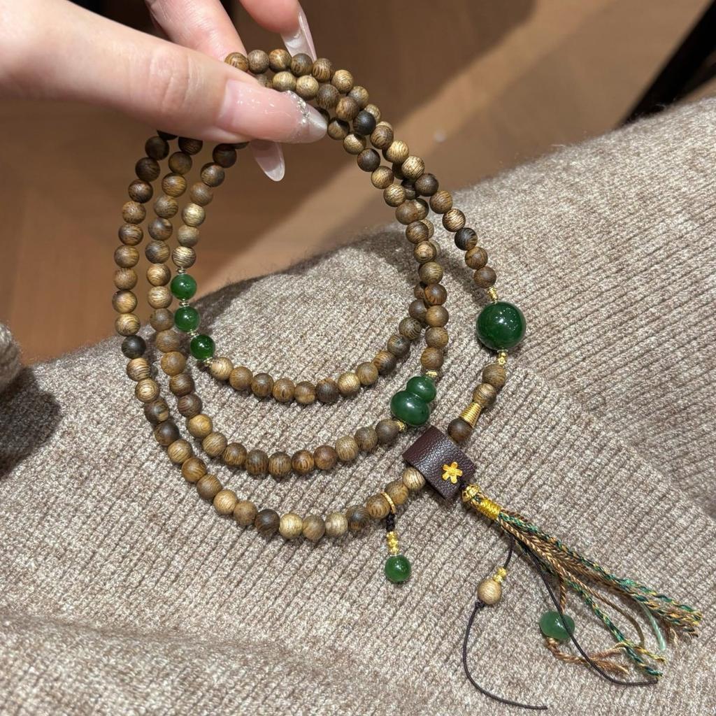 Natural agarwood with jasper jewelry multi-specification double-circle bracelet for physical shopping malls jewelry cultural and play stores