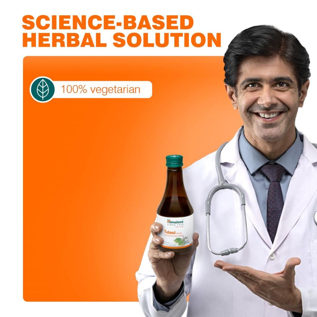 Himalaya Pure Herbs Tulasi Syrup 200ml Pack Of 1 Respiratory Wellness Support Cough Relief