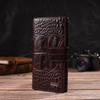 Excellent Stylish Men's Wallet Made of Genuine Leather with Crocodile Embossing CANPELLINI 21846 Brown