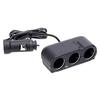 Tsuchiya Yac Car Socket CE Triple Socket with 1m Extension Splitter, 24V, Cord, CE-302