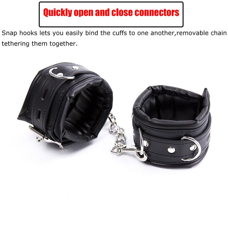 Sex Toys for Couples,Leather Padded Handcuffs,Harness Collar Bdsm,Slave Anklecuffs,Bondage Gear,Adult Games