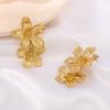 French Vintage Gold Color Tassel Flower Stud Earrings Fashion Alloy Earrings For Women Trendy Luxury Party Jewelry Gifts