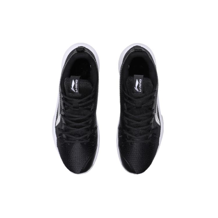 Li Ning Magic Cloud износостойкие дышащие низкие мужские баскетбольные кроссовки Черно-белые с флисовой подкладкой ABPQ043-7