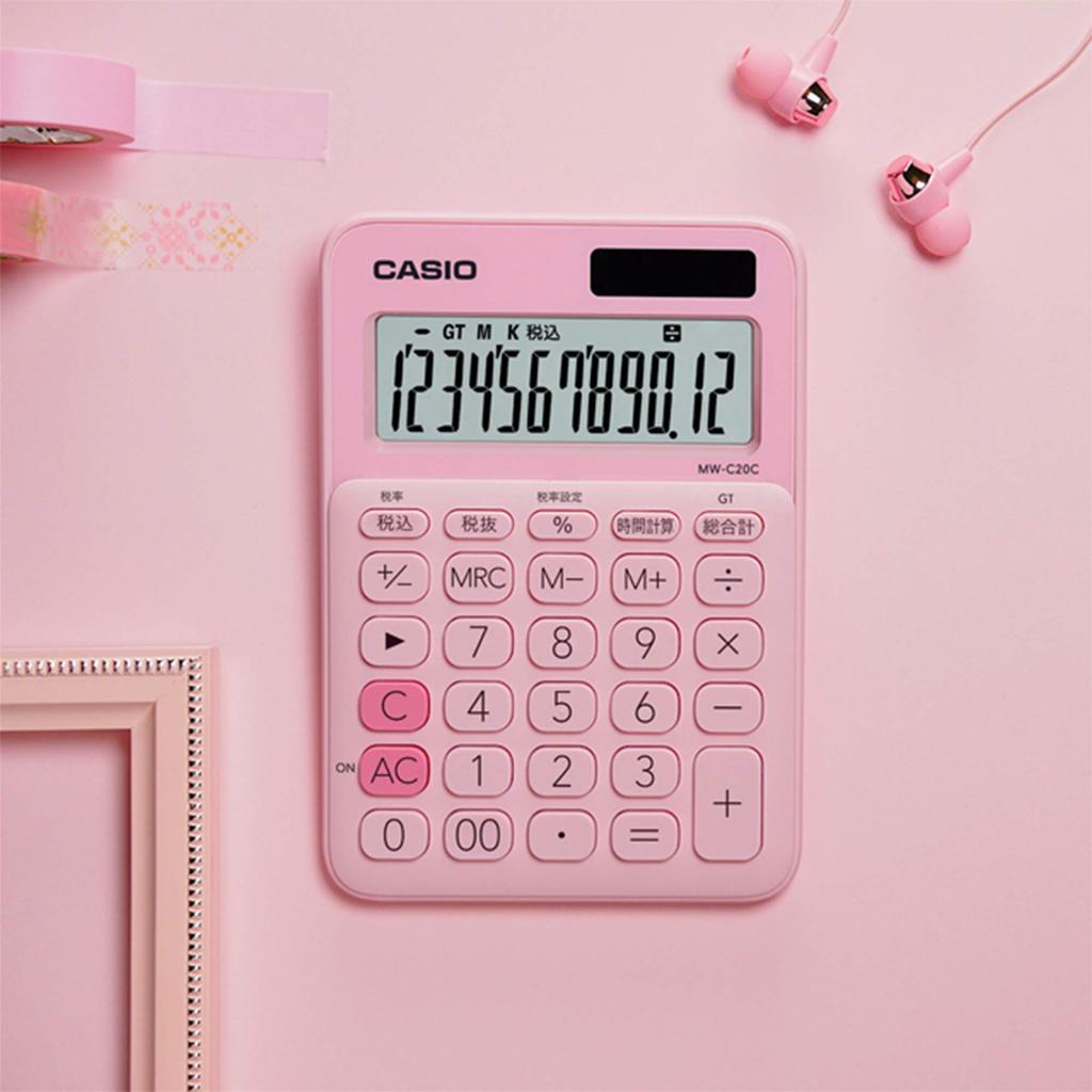 Калькулятор Casio Colorful бледно-розовый 12-значный Mini Just Type MW-C20C-PK-N