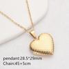 Stainless Steel Silver & Gold Women's Heart Photo Frame Locket Necklace
