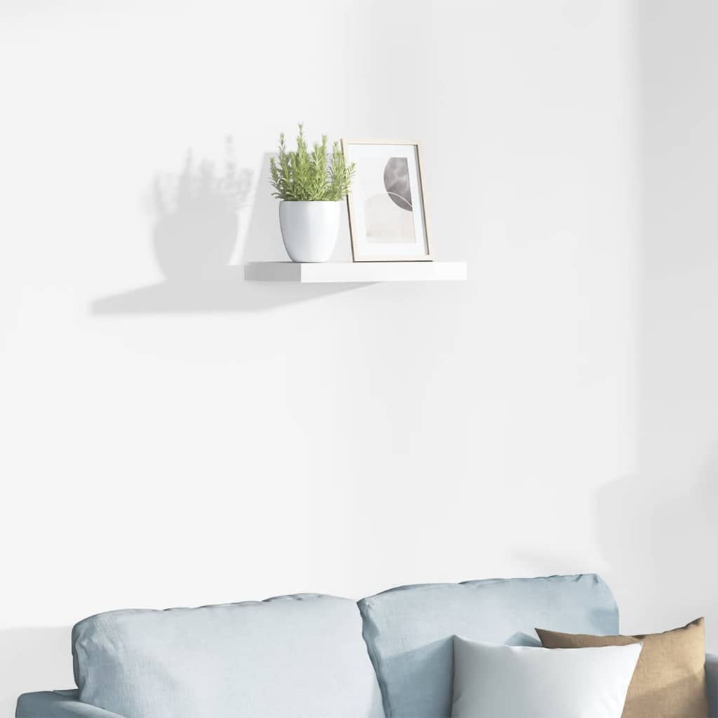 Floating Shelf High Gloss White 40 x 23 x 3.8 cm MDF