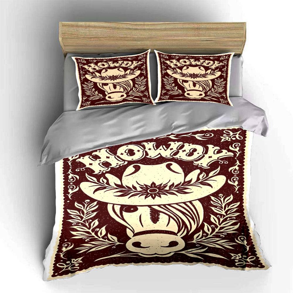 Cow, hat, floral accents. Bedding sets Duvet cover sets Duvet covers Pillowcases(1 * Duvet Cover 2 * Pillowcases without duvet insert)
