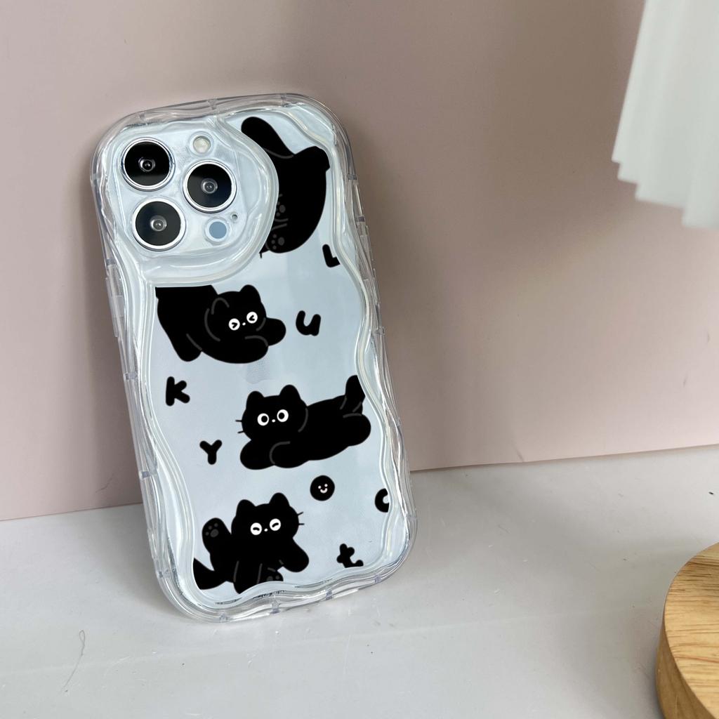 LZ11 Cat Cute Art Design Clear Soft Wave Phone Cases for iPhone 15 13 Pro Max 12 Mini 14 8 Plus XS Max XR 6 Protection Back Cover
