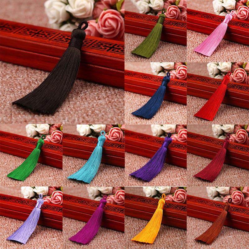 Creative Crafts 1PC/1Pair New Hot DIY 8cm Jewelry Accessories Bookmark High Quality 25 Colors Handmade Bohemia Long Silk Tassel for Earrings